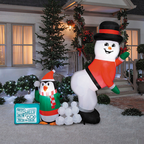 6 Ft. 3" Airblown Inflatable Animated Where Snowballs Come From Holiday Outdoor Yard Decoration