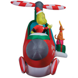 6 Ft. 3" Airblown Inflatable Dr. Seuss How the Grinch Stole Christmas Grinch in Helicopter Outdoor Yard Decoration