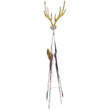 51" Reindeer Family Acrylic Iridescent Sculpture with Built-In LED Lights Christmas Outdoor Yard Decorations