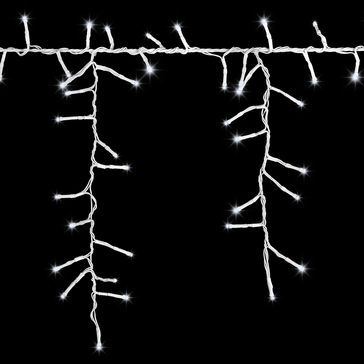 Lightshow Strands of MagicT Tangle-Free Cool White LED Light Icicle String Christmas Outdoor Yard Decoration 10 Ft.