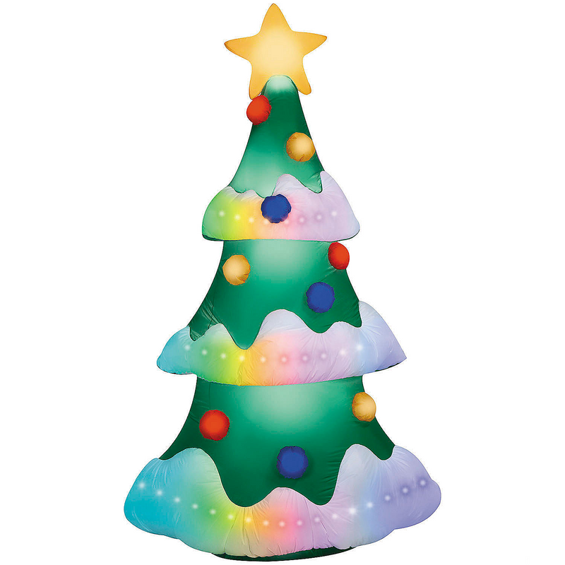 9 Ft. Airblown Inflatable Rainbow Wave Lightshow Christmas Tree Outdoor Yard Decoration