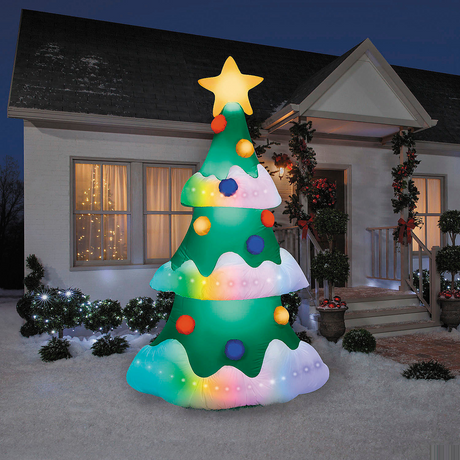 9 Ft. Airblown Inflatable Rainbow Wave Lightshow Christmas Tree Outdoor Yard Decoration