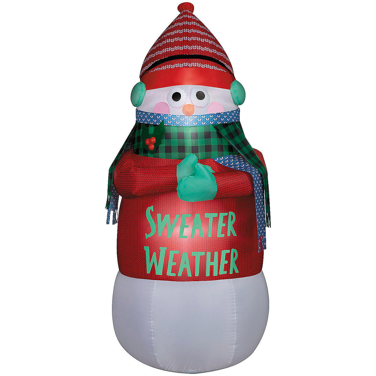6 Ft. Airblown Inflatable Animated Shivering Sweater Weather Snowman Christmas Outdoor Yard Decoration