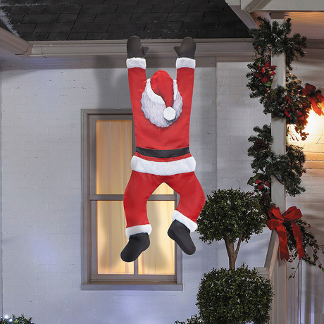 4 Ft. 11" Season Greeters Santa Hanging from the Gutter Christmas Outdoor Decoration