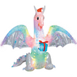 6 Ft. 10" Airblown Inflatable Rainbow Lightshow Dragon with Flaming Mouth Christmas Outdoor Yard Decoration