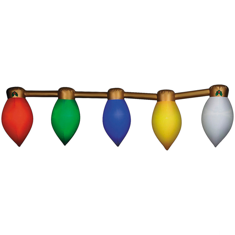 13 Ft. 5 3/4" Airblown Inflatable Hanging Multicolor Christmas Lightbulb String
