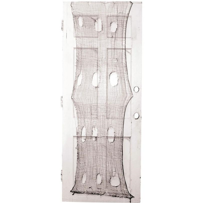 60" x 30" Black Creepy Door Cloth Polyester Halloween Decoration