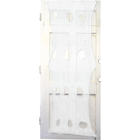 60" x 30" Cream Creepy Door Cloth Polyester Halloween Decoration