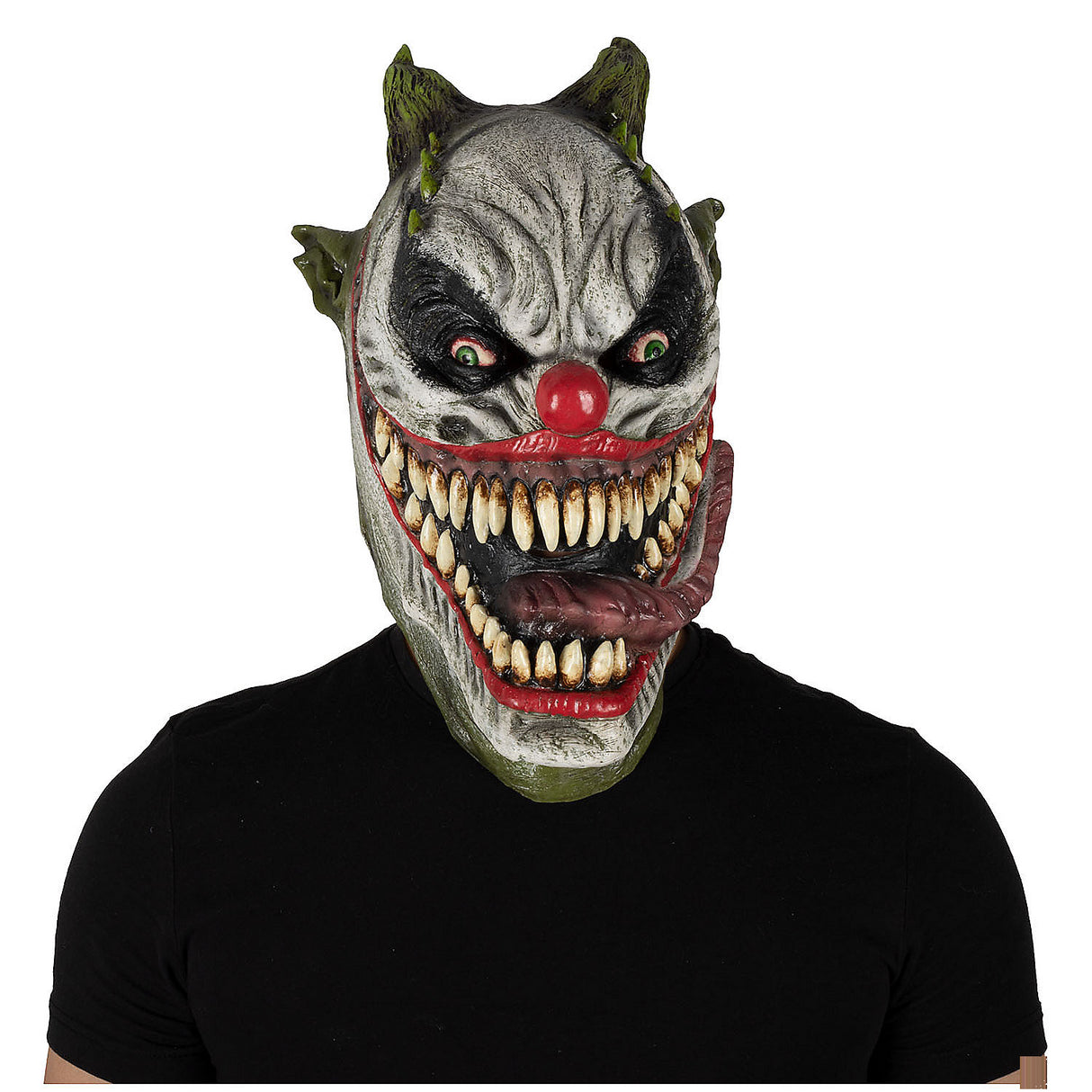 Terrifying Mutant Clown Latex Mask for Halloween Parties and Horror Themed Events
