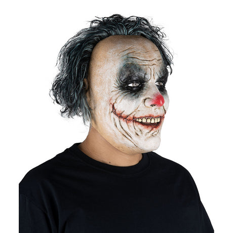 Spine-Chilling Lunatic Clown Overhead Latex Mask for Halloween Events Dressing Up and Scaring Friends