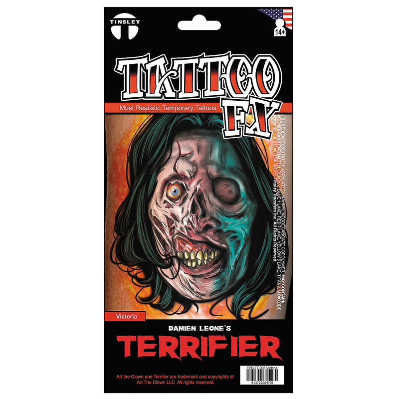 Tinsley Transfers Victoria Temporary Tattoo for Halloween Costume Parties and Spooky Events