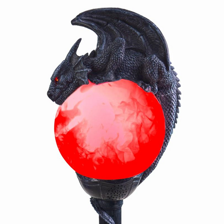 6 Ft. Light-Up Flaming Dragon Lamp Post with Sound Halloween Decoration