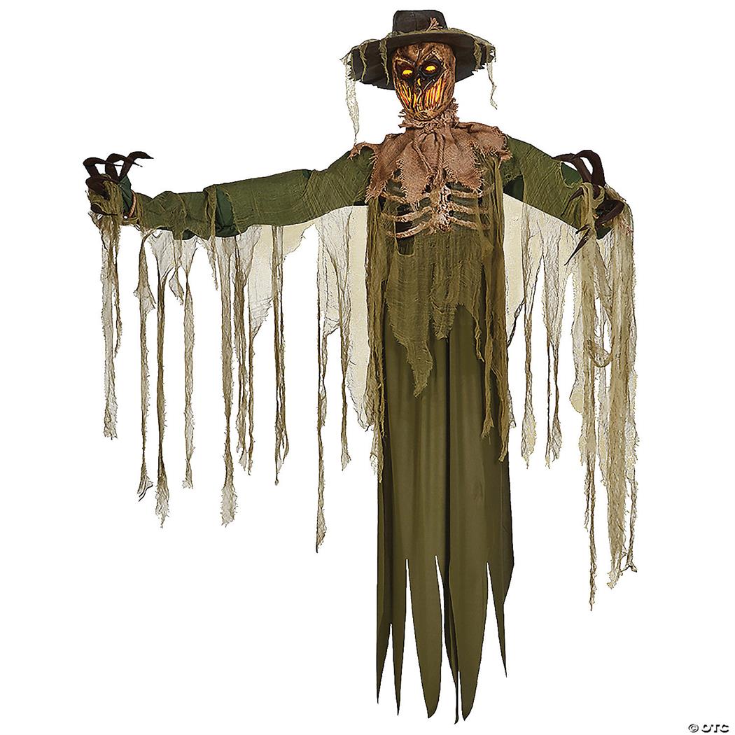Spooky 6 Ft Animated Inferno Scarecrow Halloween Decoration for Haunted House Events and Trick or Treat Fun