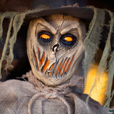 Spooky 6 Ft Animated Inferno Scarecrow Halloween Decoration for Haunted House Events and Trick or Treat Fun