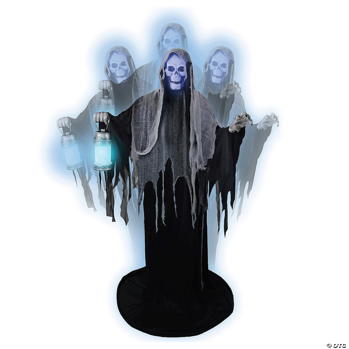 Spooky Animated Rising Ghost Reaper Halloween Decoration for Haunted House Displays and Holiday Festivities