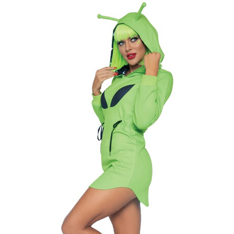 Adult Green Alien Hoodie Dress