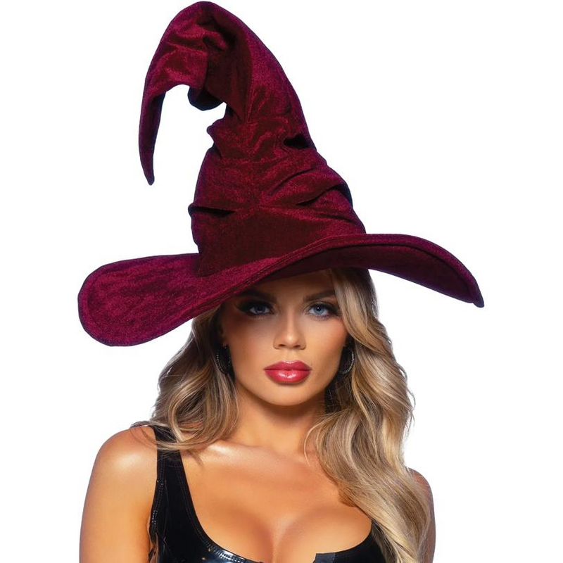 Velvet Ruched Witch Hat