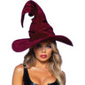 Stylish Velvet Ruched Witch Hat for Halloween Costume Parties and Themed Celebrations