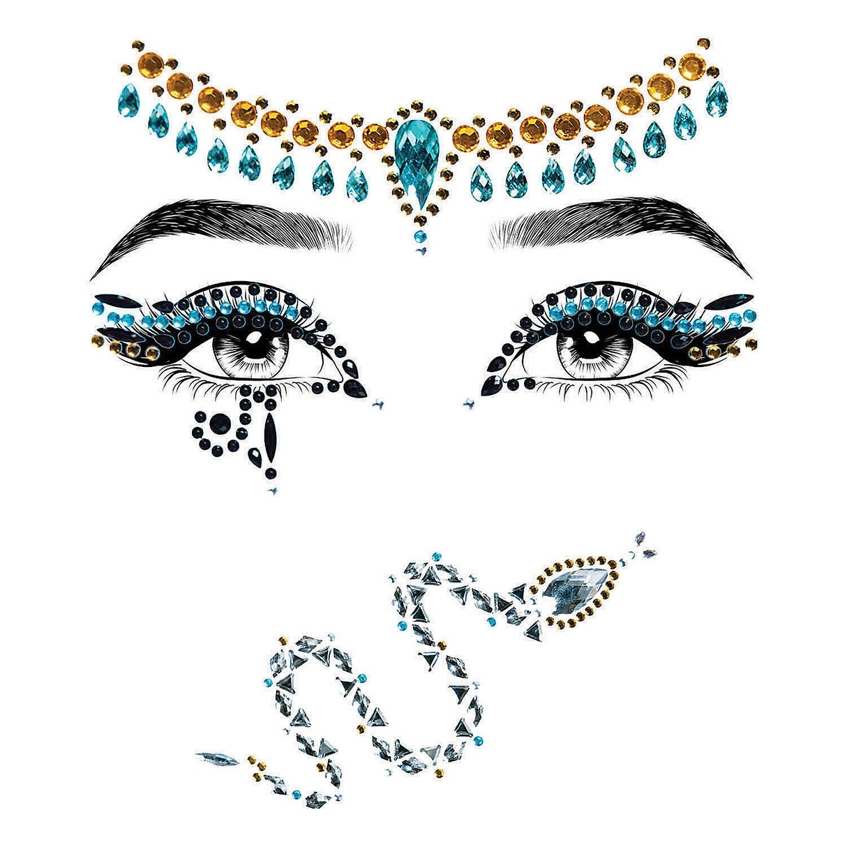 Glamorous Cleopatra Adhesive Face Jewel for Halloween Events and Costume Parties