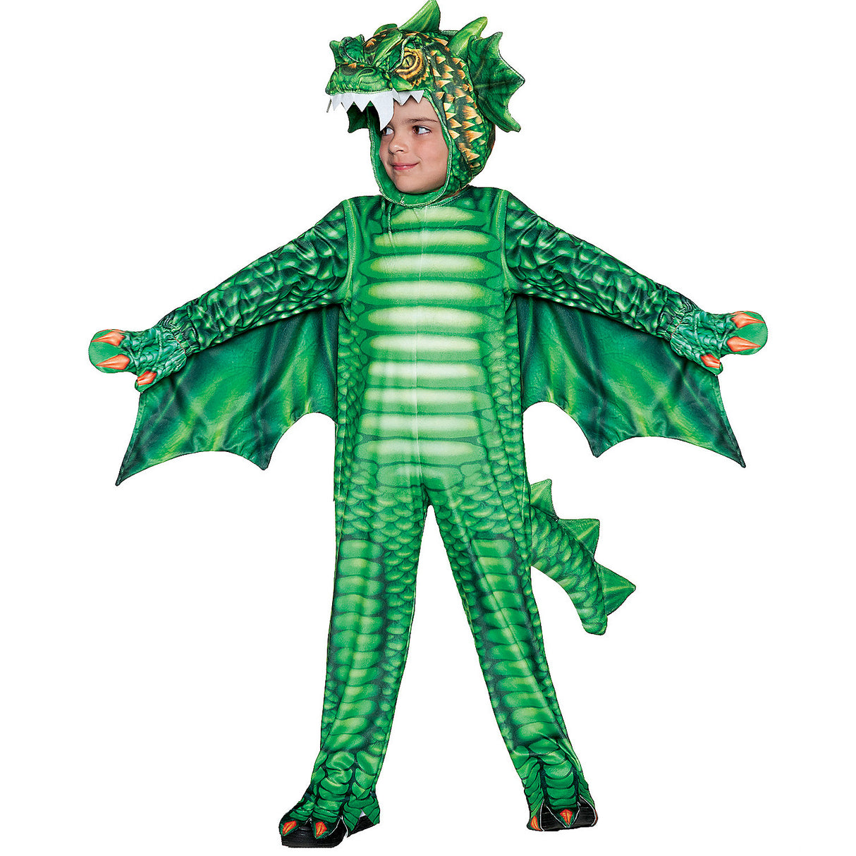 Adorable Toddler Green Dragon Costume for Halloween Dress Up and Imaginative Play