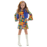Colorful Girl's Hippie Costume for Halloween Dress Up Parties and Creative Play