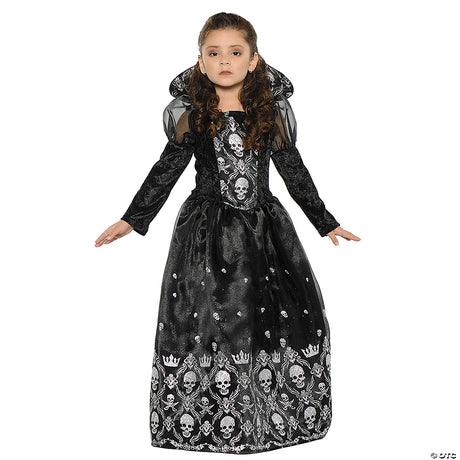 Enchanting Girl's Dark Princess Costume for Halloween Parties and Spooky Dress Up Events