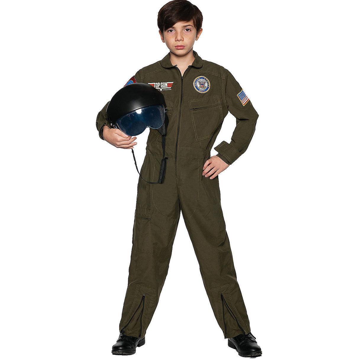 Navy Top Gun Pilot Child Costume for Halloween Parties Superhero Dress Up and Creative Play