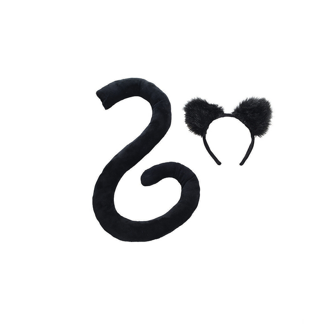 TAIL AND EARS SET-BLACK