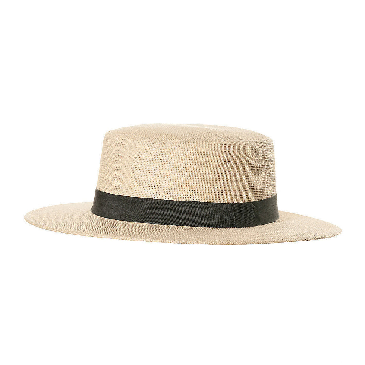 Classic Straw Hat Blackband for Festive Events and Character Dress Up