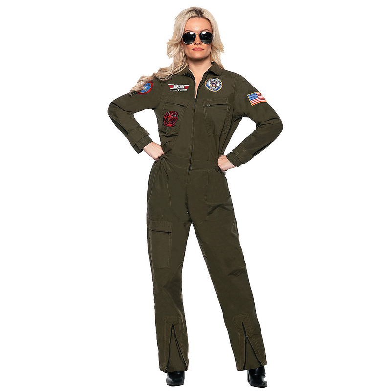 Women's Navy Top Gun pilot jumpsuit for Halloween
