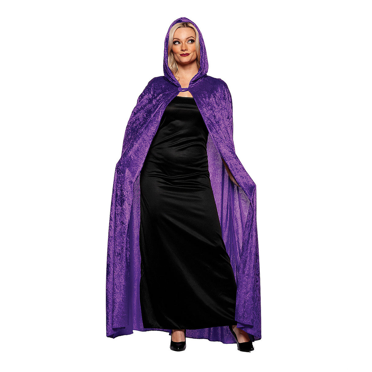 Full-Length Rich Purple Witch Cloak for Spooky Halloween Costumes and Magic Themed Events