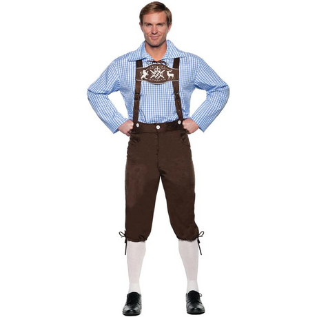 RADYAN Deluxe Lederhosen Brown Adult Costume Men's Standard - Traditional lederhosen design for authenticity