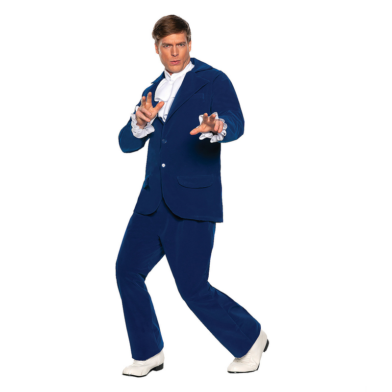 Men's Blue Groovy Sixties Costume for Retro Themed Parties Halloween Celebrations and Costume Events