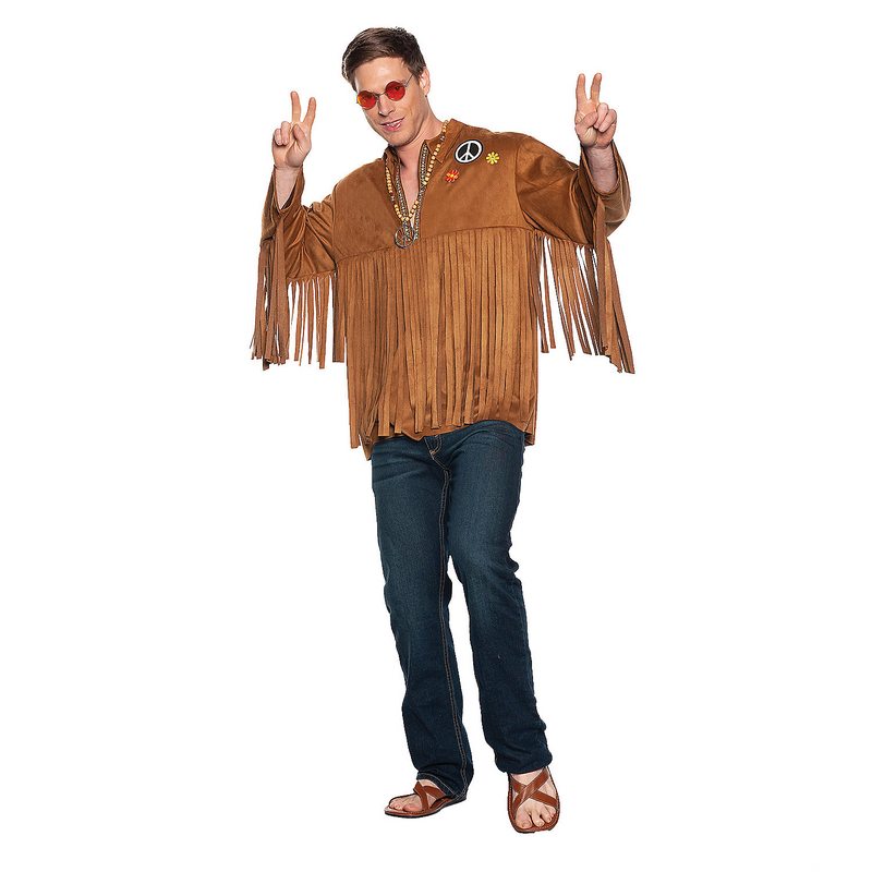 Faux Suede 70s Costume Shirt for Theme Parties Halloween and Retro Events