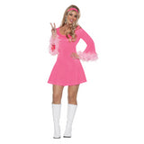 Vintage Women's Pink Vibes Costume for Halloween Parties Themed Events and Retro Celebrations