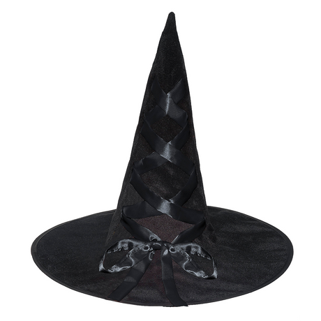 Witch Hat Ribbon Black Adult Costume Accessory