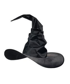 Curved Black Witch Hat Adult Costume Accessory