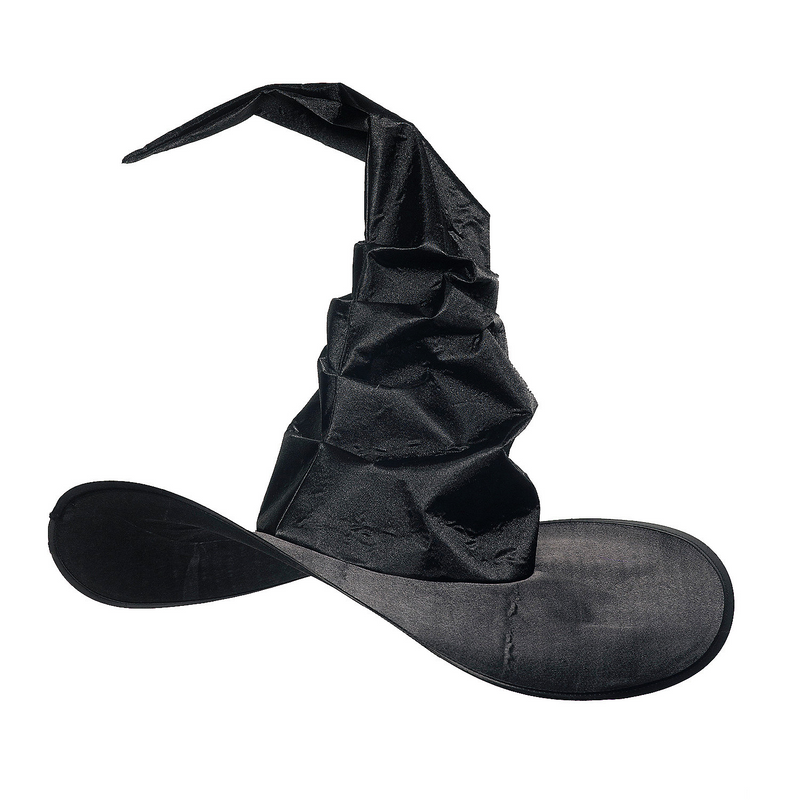 Witch Hat Curved Black Adult Costume Accessory