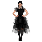 Girls Gothic Prom Skeleton Corpse Halloween Dress Costume Rib Cage Outfit