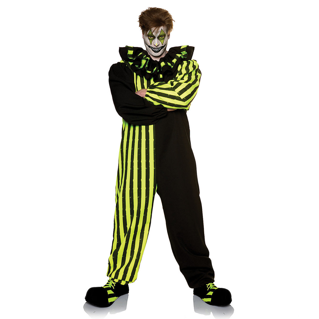 Scary Adults Jolt Clown Costume for Halloween Parties and Spooky Events