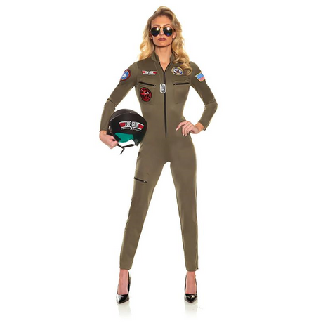 Women's US Navy TOP GUN Pilot Jumpsuit Costume