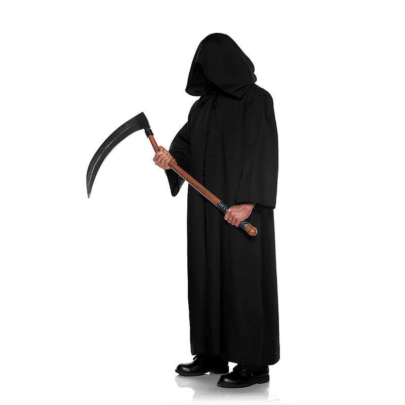 Elegant Black Hooded Horror Cloak for Halloween Parties Costume Events and Theatrical Performances
