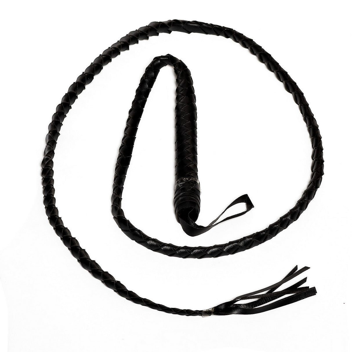 Quality Adults Black Faux Leather Braided Whip for Costume Parties and Themed Events