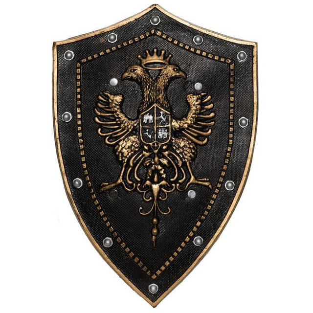 Underwraps Costumes Adults Black Shield with Double Eagle Crest