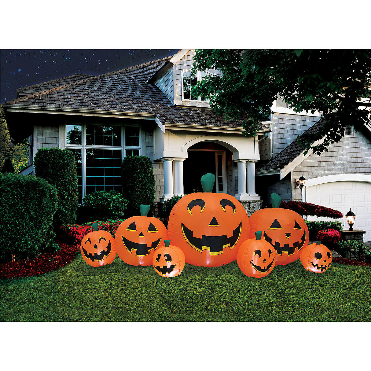 Inflatable Pumpkin Patch Lawn Display for Halloween Decor and Festive Celebrations