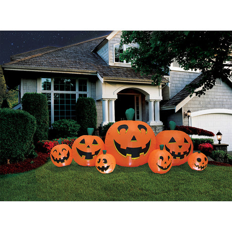 Inflatable Pumpkin Patch Lawn Display for Halloween Decor and Festive Celebrations