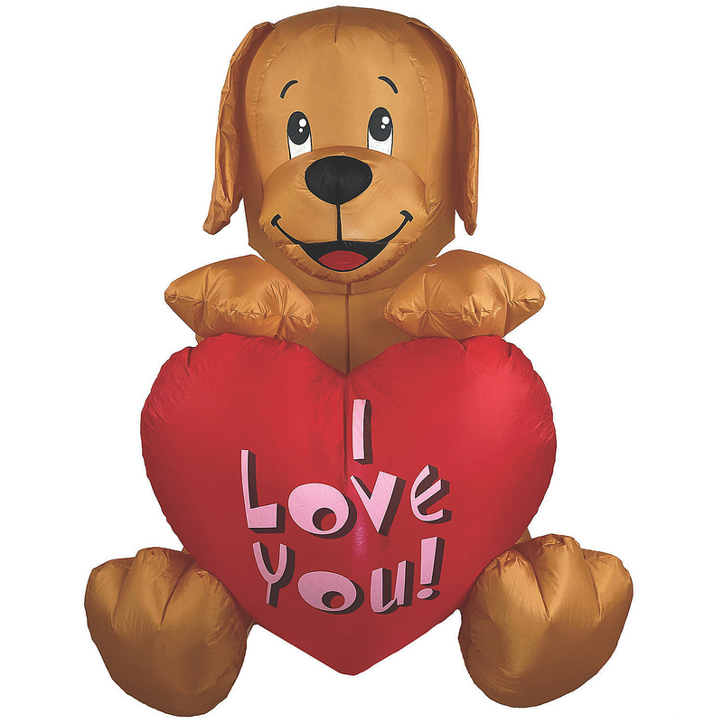 RADYAN I Luv U Puppy inflatable for Valentine's Day decorations, outdoor displays, and romantic celebrations