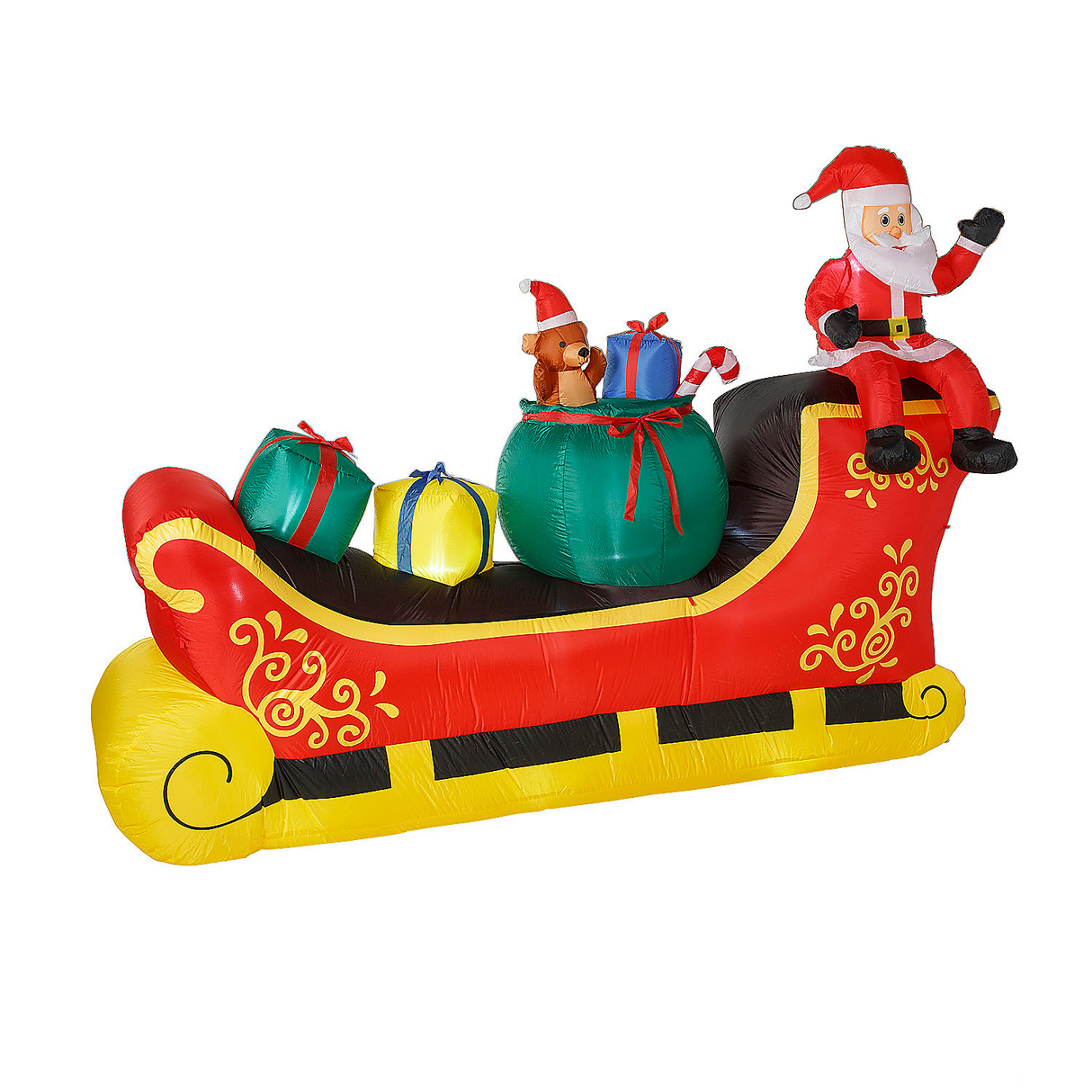 Blow-Up Inflatable Santa Sleigh Outdoor Yard Decoration 10 Ft.