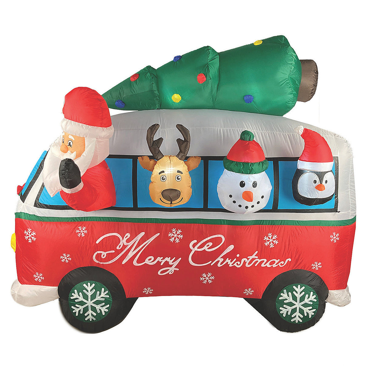 Santa Vintage Van for Outdoor Holidays Decorations Yard Parties and Christmas Celebrations