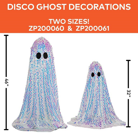 32 1/4" Short Disco Mosaic Ghost Halloween Decoration